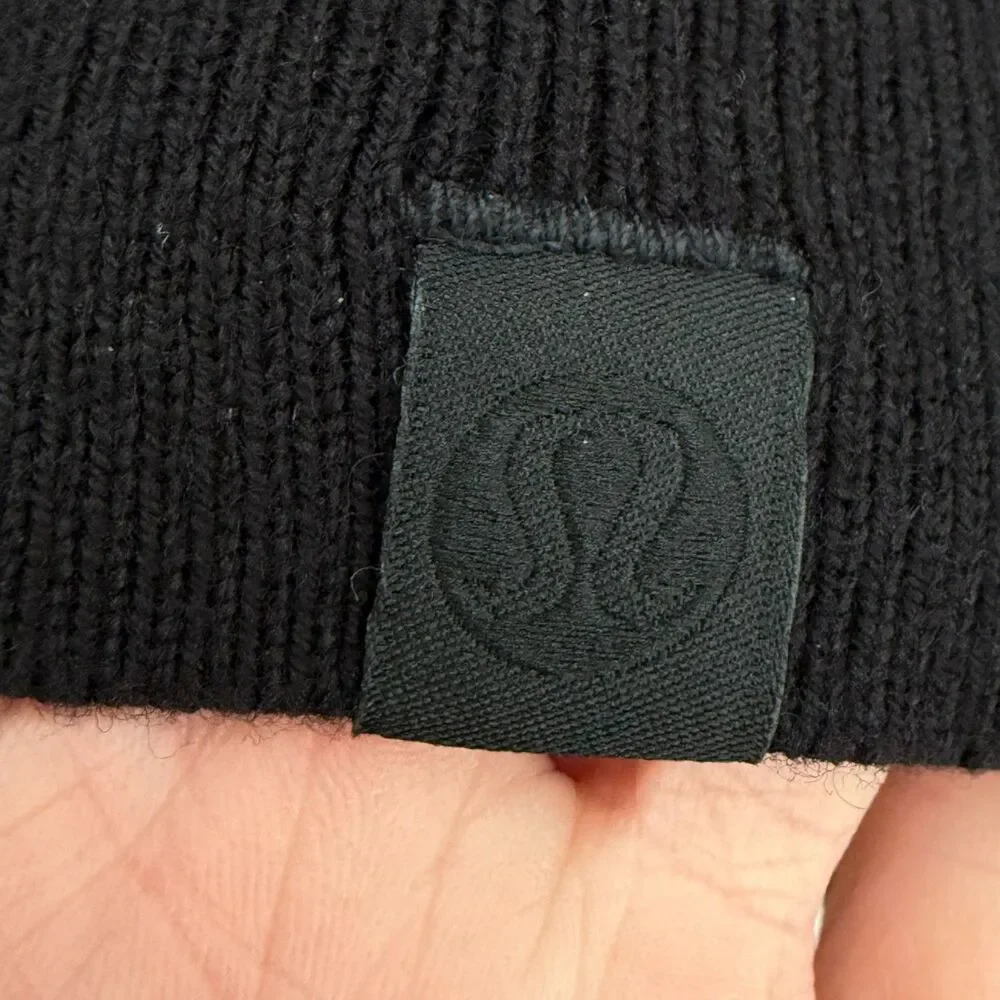 Women Lululemon Cotton-Cashmere Blend Sweater Black Size 12 Casual Neutral